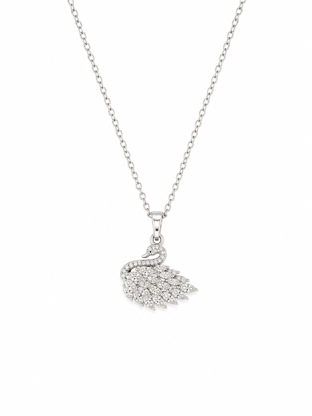 Swarovski Silver Swan Crystal Pendant Necklace NWT